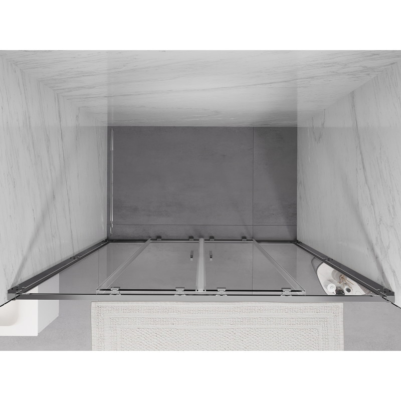 Mexen Exo-S Duo uși de duș duble glisante 130 cm, transparente, crom - 8152-130-000-01-00