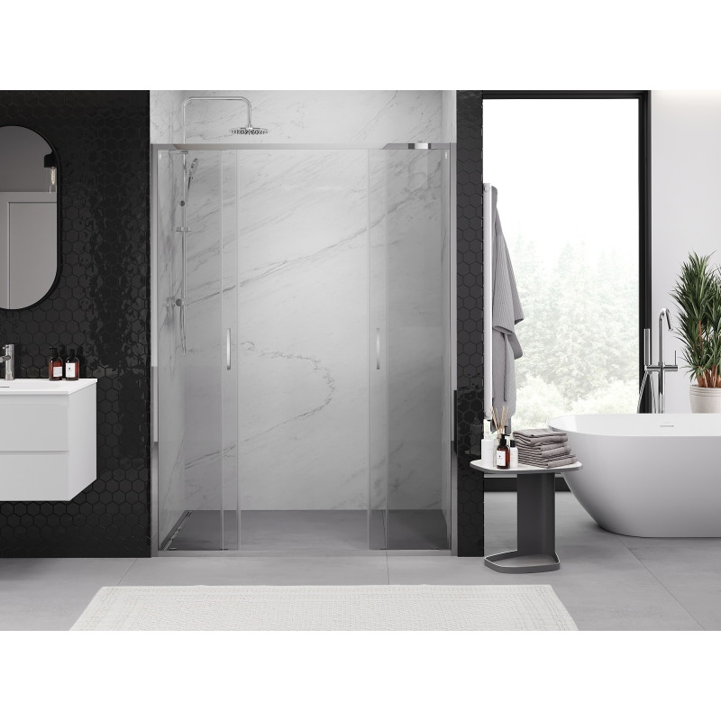 Mexen Exo-S Duo uși de duș duble glisante 140 cm, transparent, crom - 8152-140-000-01-00