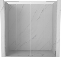 Mexen Exo-S Duo kétszárnyú, 170 cm-es tolóajtós zuhanykabin, átlátszó, króm - 8152-170-000-01-00
