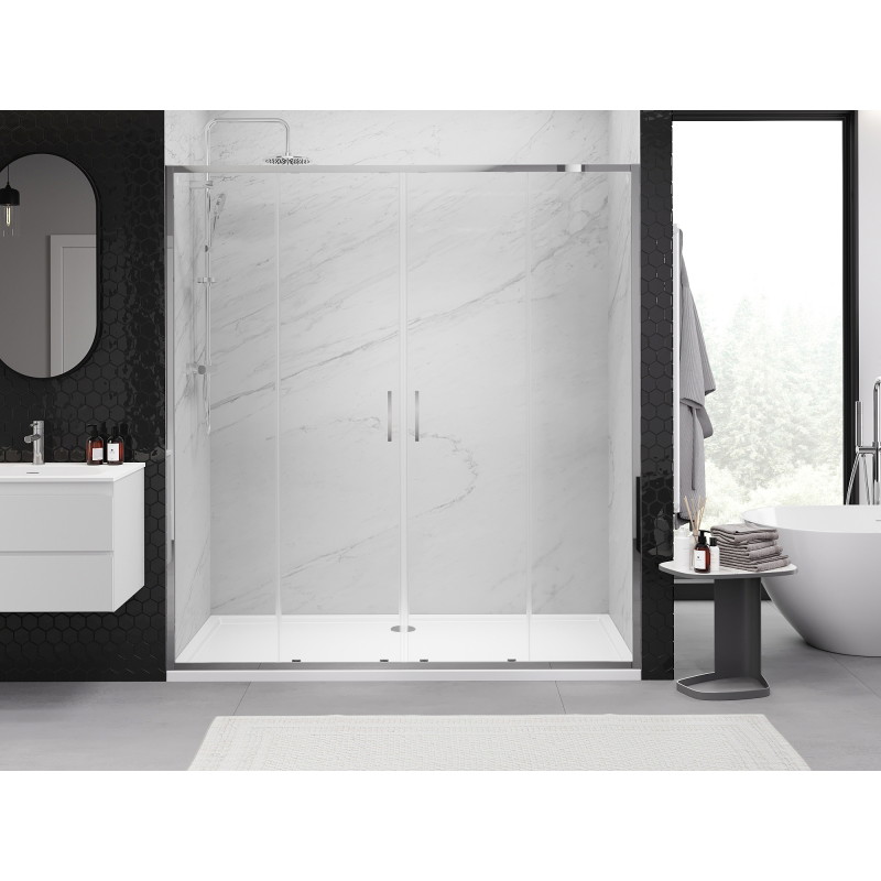Mexen Exo-S Duo uși de duș duble glisante 200 cm, transparente, crom - 8152-200-000-01-00