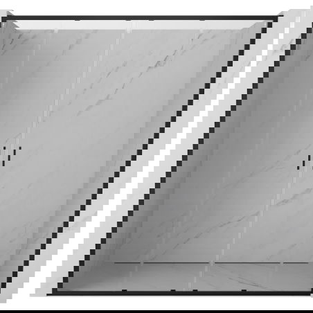 Mexen Exo uși de duș duble glisante 170 cm, transparente, negre - 8152-170-000-70-00