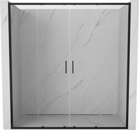 Mexen Exo-S Duo uși de duș duble glisante 170 cm, transparente, negre - 8152-170-000-70-00