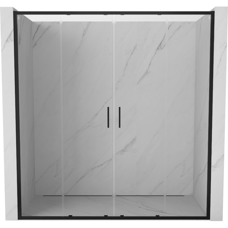 Mexen Exo-S Duo uși de duș duble glisante 180 cm, transparent, negre - 8152-180-000-70-00