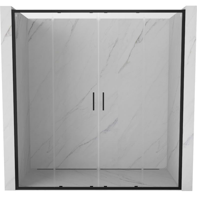 Uși de duș duble glisante Mexen Exo 180 cm, transparente, negre - 8152-180-000-70-00