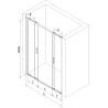 Mexen Exo uși de duș duble glisante 170 cm, transparente, negre - 8152-170-000-70-00
