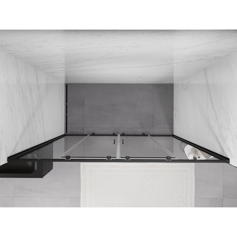 Mexen Exo-S Duo uși de duș duble glisante 180 cm, transparent, negre - 8152-180-000-70-00