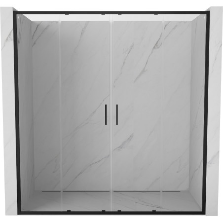 Mexen Exo-S Duo uși de duș duble culisante 200 cm, transparente, negre - 8152-200-000-70-00