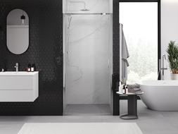 Mexen Exo uși de duș batante 75 cm, transparent, crom - 8181-075-000-01-00