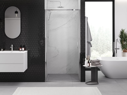 Mexen Exo ușă de duș pivotantă 85 cm, transparentă, crom - 8181-085-000-01-00