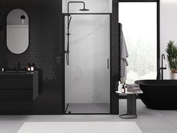 Mexen Exo ușă de duș rabatabilă 65 cm, transparentă, neagră - 8181-065-000-70-00