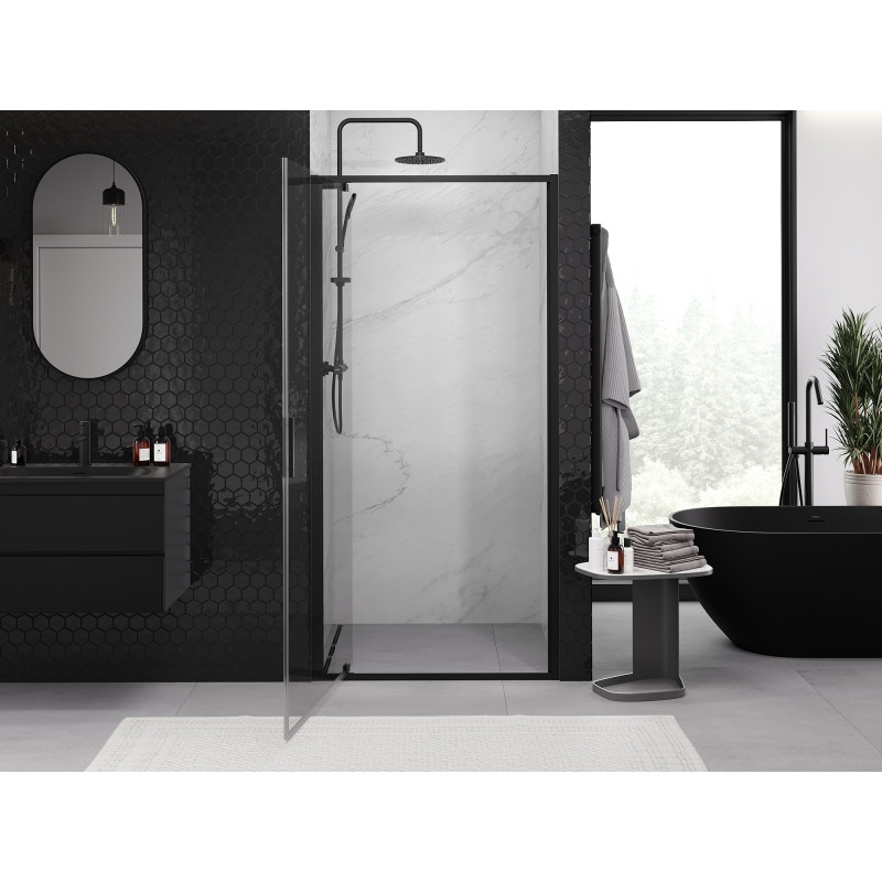 Mexen Exo-BR uși de duș pivotante 90 cm, transparente, negre - 8181-090-000-70-00