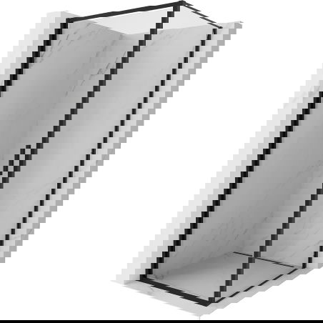 Mexen Exo cabină de duș cu ușă batantă 80 x 80 cm, transparent, neagră - 817-080-080-70-00