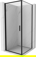 Mexen Exo cabină de duș cu ușă batantă 80 x 80 cm, transparent, neagră - 817-080-080-70-00