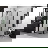 Mexen Exo cabină de duș cu ușă batantă 80 x 80 cm, transparent, neagră - 817-080-080-70-00