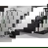 Mexen Exo cabină de duș cu ușă batantă 80 x 80 cm, transparent, neagră - 817-080-080-70-00
