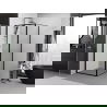 Mexen Exo cabină de duș cu ușă batantă 80 x 80 cm, transparent, neagră - 817-080-080-70-00