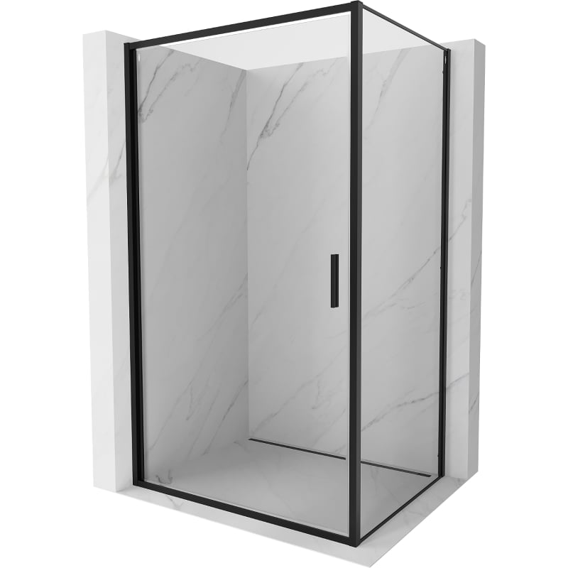 Mexen Exo cabină de duș cu ușă batantă 80 x 70 cm, transparent, negru - 817-080-070-70-00