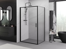 Mexen Exo cabină de duș cu uși batante 85 x 80 cm, transparent, negru - 817-085-080-70-00
