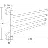 Mexen cuier rotativ pentru prosop, Neagră - 7039244-70