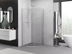 Mexen Exo cabină de duș semicirculară glisantă 80 x 80 cm, transparent, crom - 8132-080-080-01-00