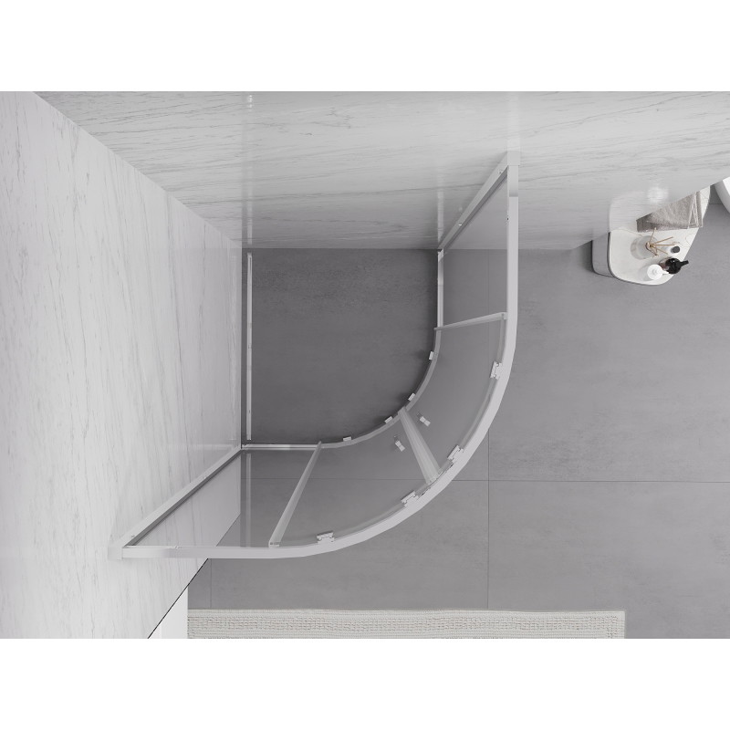 Mexen Exo-S Duo Cabină de duș semicirculară glisantă 90 x 90 cm, transparentă, cromată - 8132-090-090-01-00