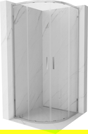 Cabină de duș semirotundă Mexen Exo, glisantă, 100 x 100 cm, transparent, crom - 8132-100-100-01-00