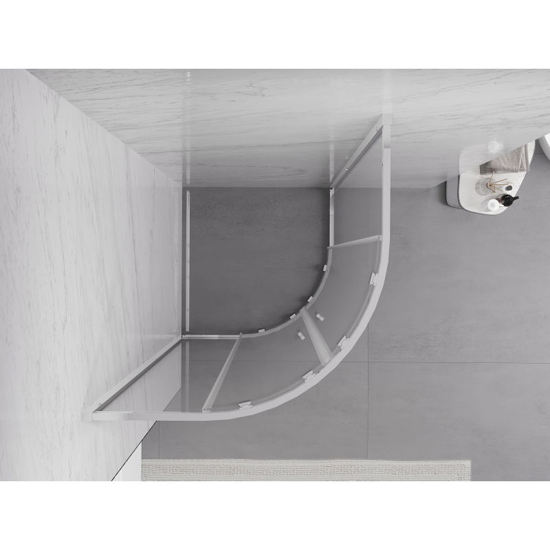 Mexen Exo cabina de duș semicirculară glisantă 100 x 100 cm, transparentă, crom - 8132-100-100-01-00