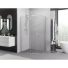 Mexen Exo-S Duo cabină de duș semicirculară asimetrică culisantă 90 x 80 cm, transparentă, crom - 8132-090-080-01-00