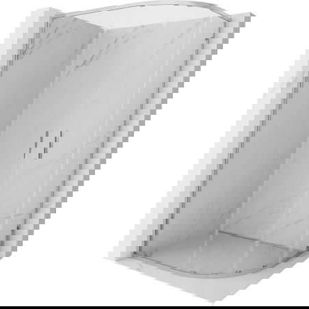 Mexen Exo cabină de duș semicirculară asimetrică glisantă 90 x 80 cm, transparent, crom - 8132-090-080-01-00