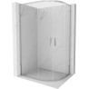 Mexen Exo-S Duo cabină de duș semicirculară asimetrică glisantă 100 x 80 cm, transparentă, crom - 8132-100-080-01-00