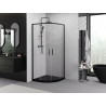 Mexen Exo-S Duo cabina de duș semicirculară glisantă 80 x 80 cm, transparentă, neagră - 8132-080-080-70-00