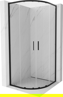 Mexen Exo cabină de duș semicirculară glisantă 100 x 100 cm, transparentă, neagră - 8132-100-100-70-00