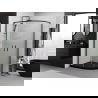 Mexen Exo cabină de duș semicirculară asimetrică de tip culisant 90 x 80 cm, transparent, negru - 8132-090-080-70-00