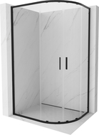 Mexen Exo cabină de duș semirotundă asimetrică culisantă 100 x 80 cm, transparentă, neagră - 8132-100-080-70-00