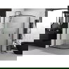 Mexen Exo cabină de duș semicirculară asimetrică glisantă 100 x 90 cm, transparent, neagră - 8132-100-090-70-00