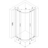 Mexen Exo-S Duo cabina de duș semirotundă asimetrică glisantă 120 x 90 cm, transparentă, neagră - 8132-120-090-70-00