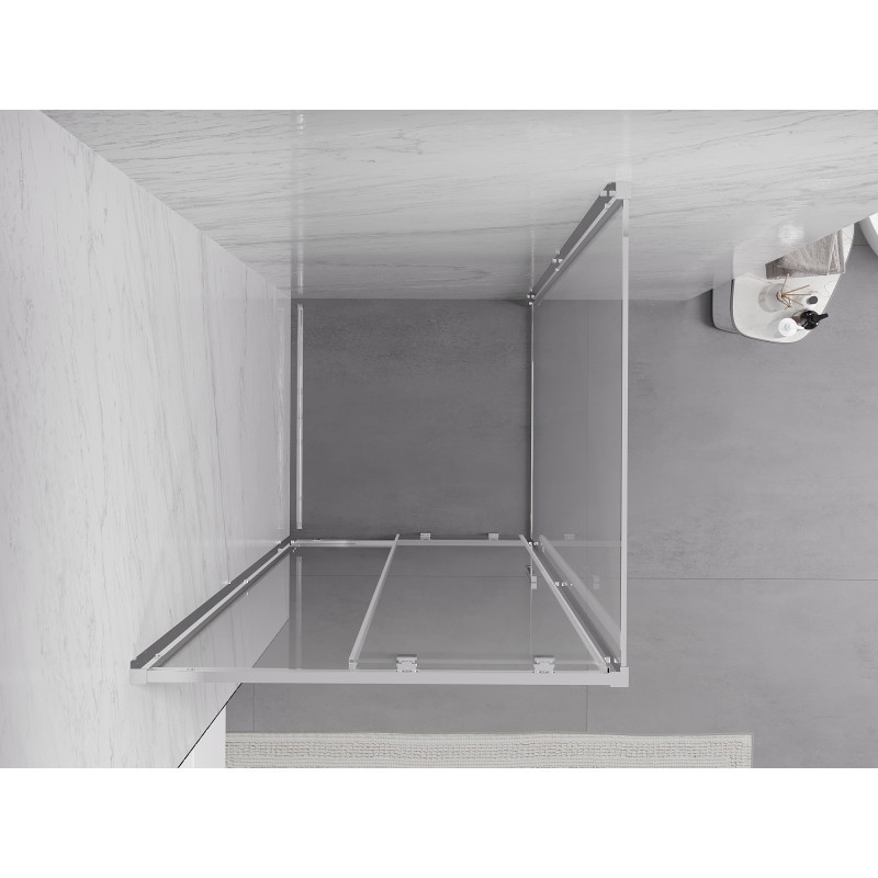 Mexen Exo-S 100 x 100 cm-es tolóajtós zuhanykabin, átlátszó, króm - 8151-100-100-01-00