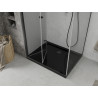 Mexen Lima cabina de duș pliabilă 100 x 90 cm, transparentă, neagră + cadă de duș Flat, neagră - 856-100-090-70-00-4070B