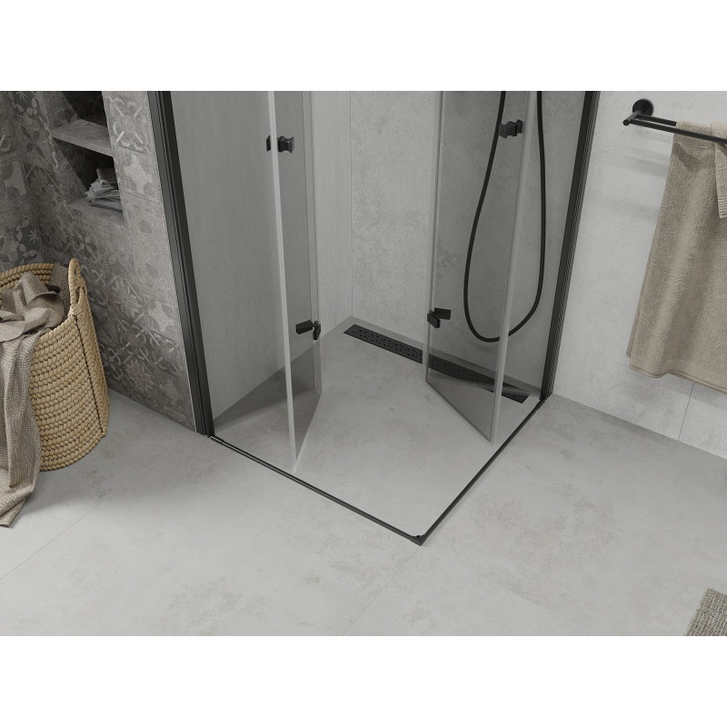 Mexen Lima Duo cabină de duș pliabilă 70 x 70 cm, transparentă, neagră - 856-070-070-70-00-02