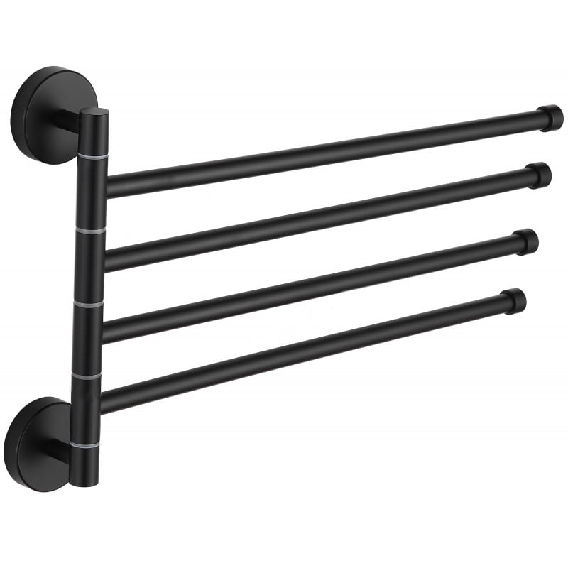 Mexen cuier rotativ cvadruplu pentru prosoape, negru - 7039244-70