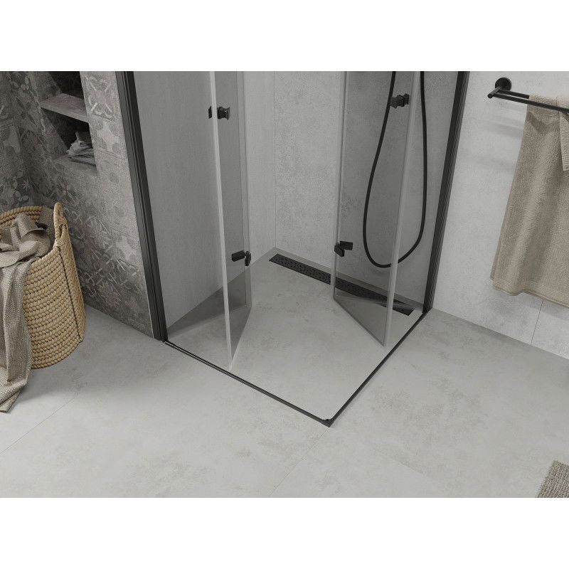 Mexen Lima Duo cabină de duș pliabilă 90 x 90 cm, transparent, negru - 856-090-090-70-00-02