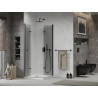 Mexen Lima Duo cabină de duș pliabilă 100 x 100 cm, transparentă, neagră + cadă de duș Flat - 856-100-100-70-02-4010B