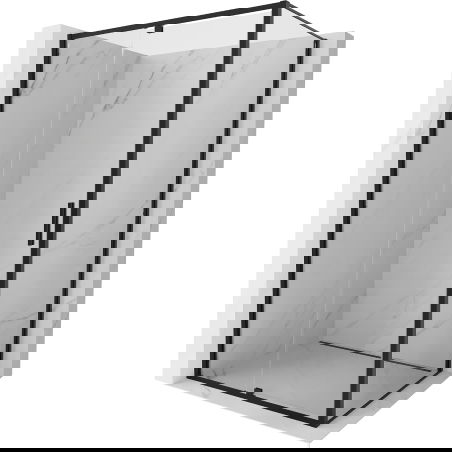Mexen Exo cabină de duș cu uși rabatabile 155 x 85 cm, transparentă, neagră - 819-155-085-70-00