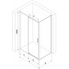 Mexen Exo-R 155 x 85 cm-es nyíló zuhanykabin, átlátszó, fekete - 819-155-085-70-00