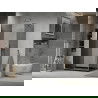 Mexen Lima harmonika-ajtós zuhanykabin 90 x 100 cm, Sötétszürke, Króm + zuhanytálca Flat, Fekete - 856-090-100-01-40-4070