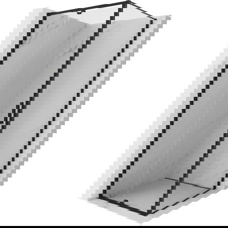 Mexen Exo cabină de duș cu uși batante 95 x 95 cm, transparentă, neagră - 819-095-095-70-00