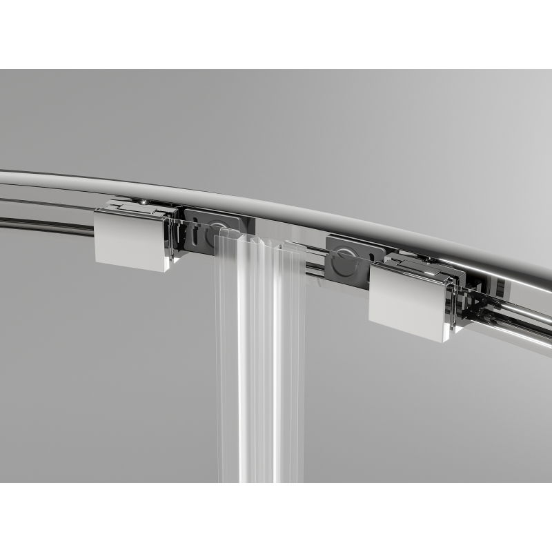 Mexen Exo cabină de duș semicirculară asimetrică glisantă 100 x 80 cm, transparent, crom - 8132-100-080-01-00