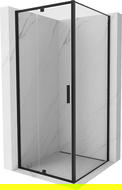 Mexen Exo cabină de duș cu ușă batantă 100 x 100 cm, transparentă, neagră - 819-100-100-70-00