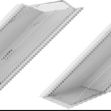 Mexen Exo cabină de duș pătrată cu ușă batantă 80 x 80 cm, transparentă, crom - 8110-080-080-01-00