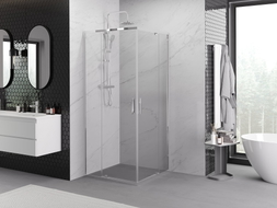 Mexen Exo-R Duo 90 x 90 cm-es, átlátszó, króm sarokkád - 8110-090-090-01-00